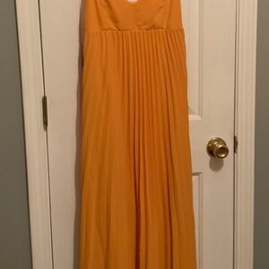 Express Orange Strapless Sundress for Weddings